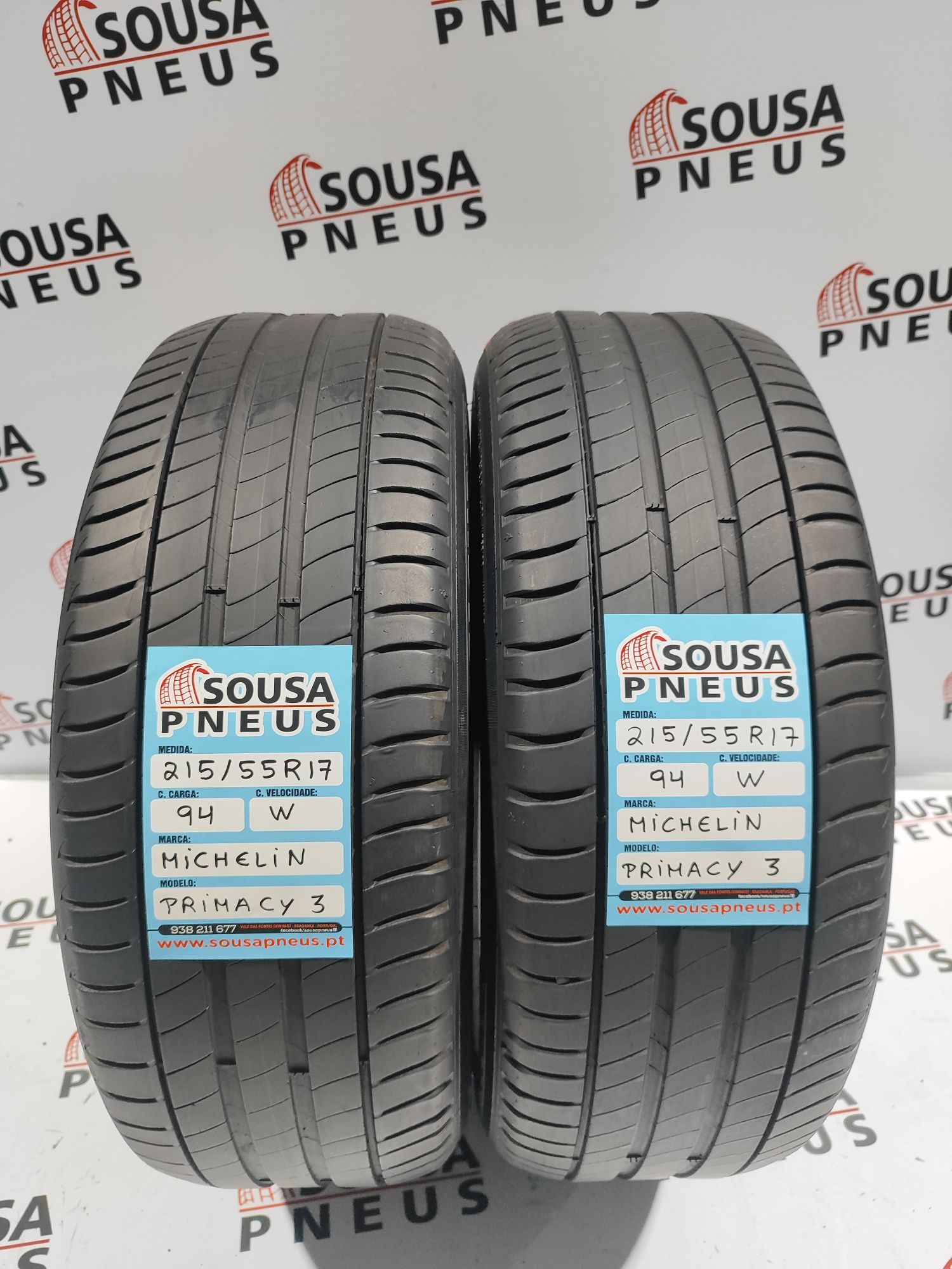 110 Euros 2 pneus semi novos 215-55R17 Michelin - Oferta dos Portes