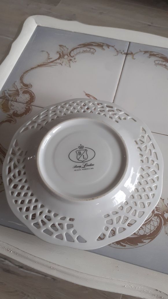 Ażurowe spodki porcelana Niemcy