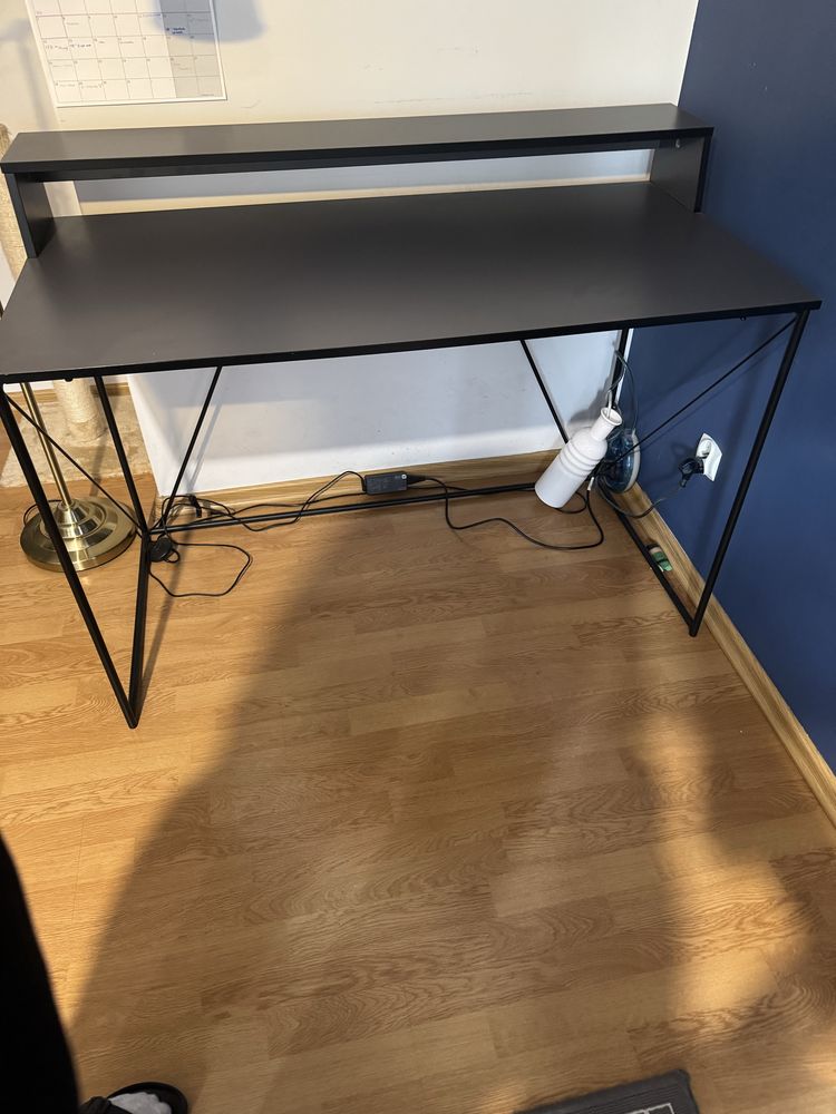 Biurko grafitowe szaro czarne loft