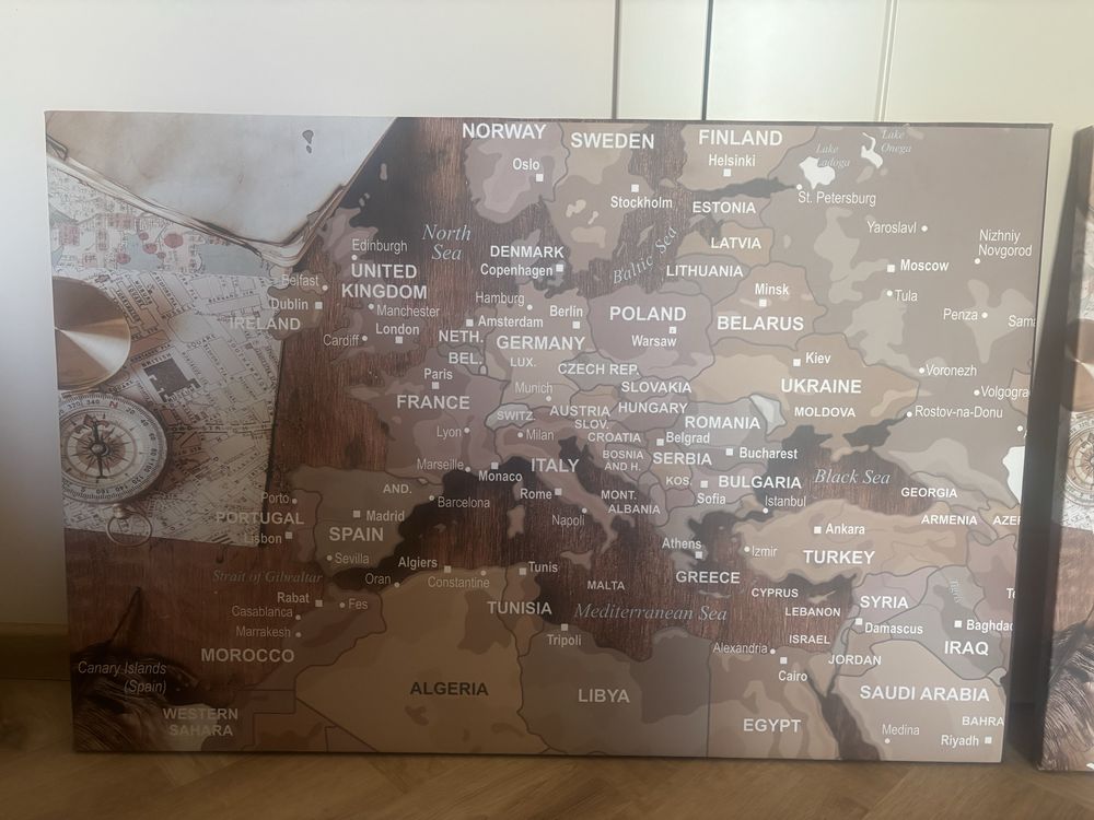 Obraz na płótnie mapa świata Europy  120x80
