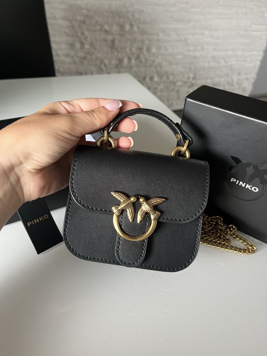 Pinko Love Bell micro czarna mała torebka listonoszka