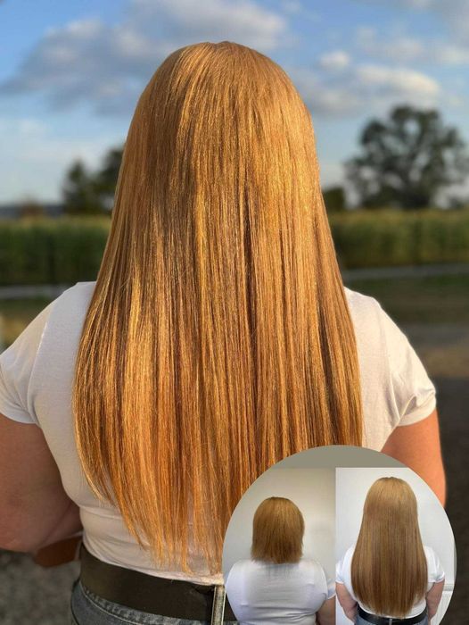 Przedłużanie włosów/zagęszczanie/metoda tape on/keratyna/prostowanie