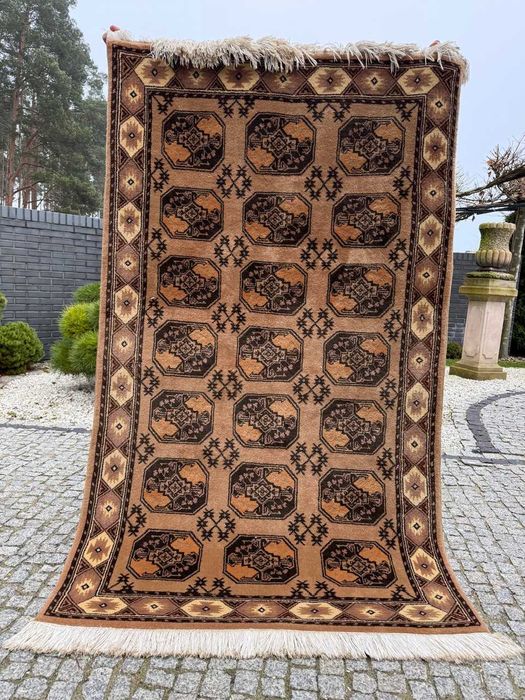 Dywan kaszmirowy r. tkany złoty Afgan Afganistan 210x120 gal.5tyś