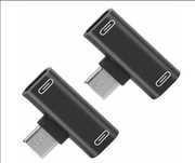 2szt rozdzielacz USB-C typ C ładowarka audio podwójny adapter