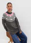 B.P.C sweter szary z norweskim wzorem ^48/50
