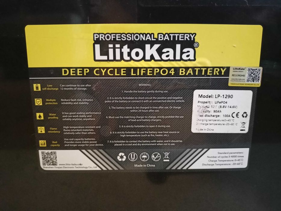Lifepo4 90ah kompaktowy Liitokala do przyczepy kampera jachtu Aku