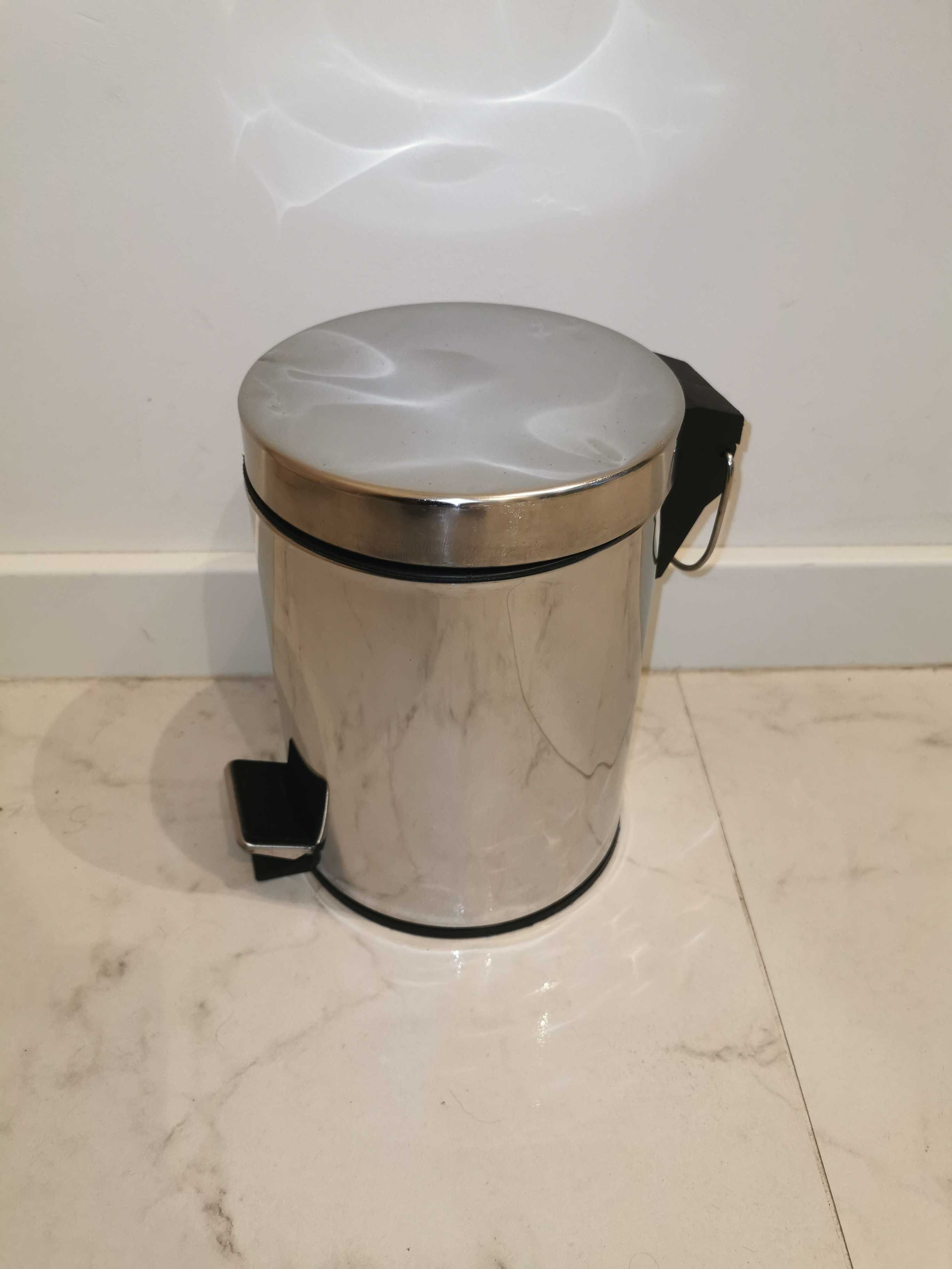 Ikea EKOLN Kosz na odpady, śmieci, łazienkowy, 3l, z pedałem - Srebrny