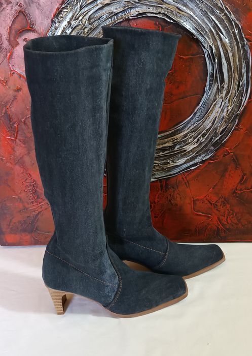 34 botas cano com tacão