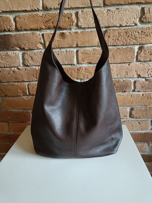 Torebka włoska Vera Pelle skóra naturalna  czekoladowa