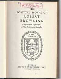 The poetical works of Robert Browning-Oxford