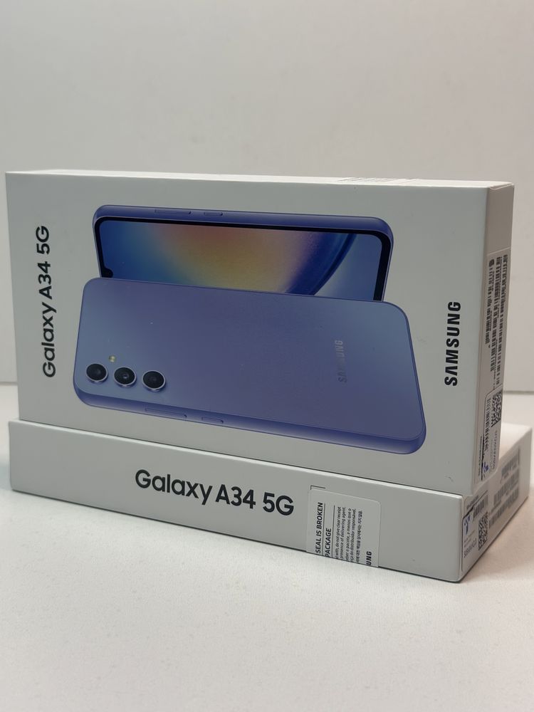 Смартфон Samsung Galaxy A34 5G 6/128GB Light фіолетовий/чорний