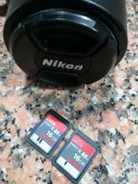 Nikon D7000 + 2 cartões + lente + mochila