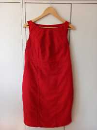 Sukienka lniana - czerwona, r.42, QUIOSQUE