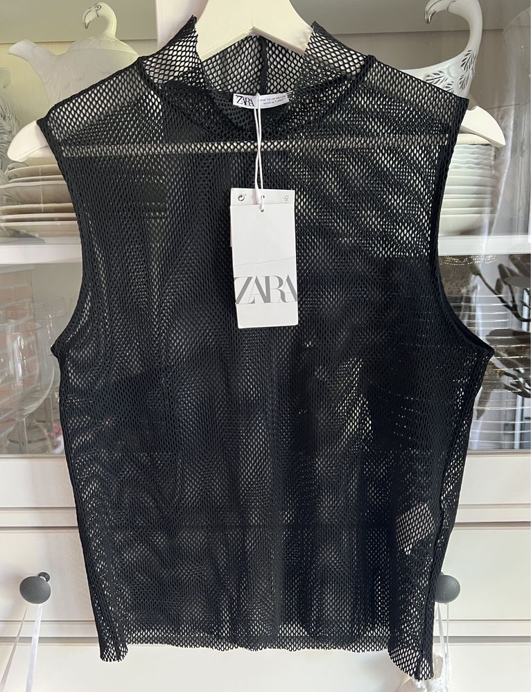 Zara bezrękawnik z delikatnej siateczki rozmiar M/38 NOWY