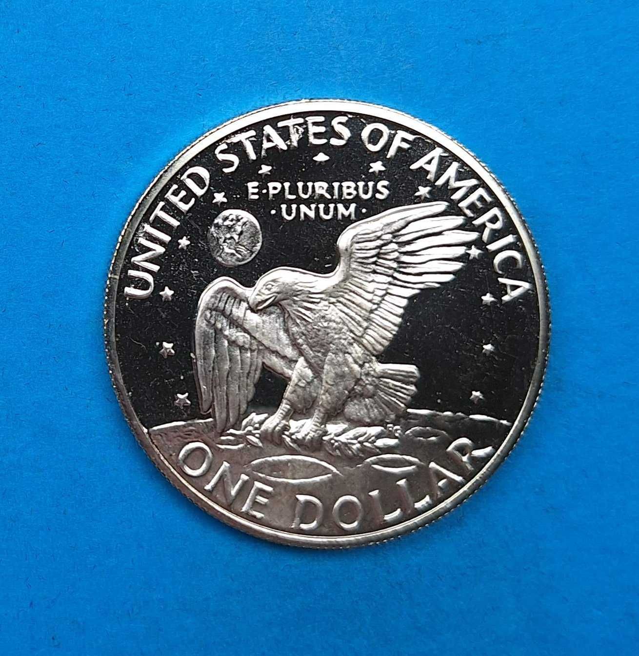 USA 1 dolar 1971, Srebrny dolar Eisenhowera, CERTYFIKAT, srebro 0,400