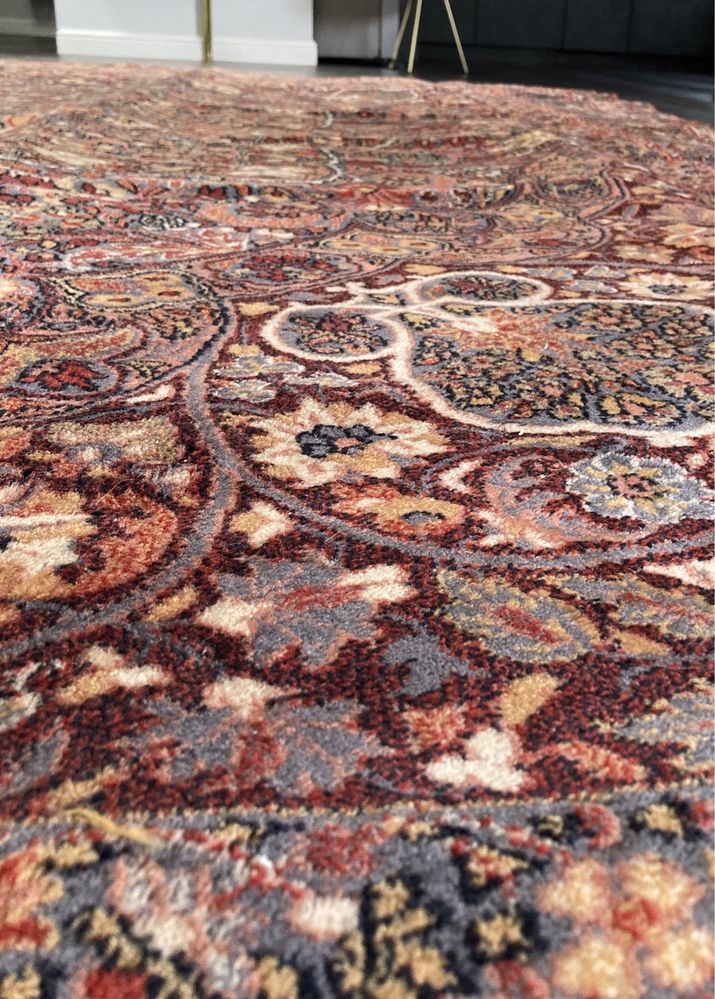 Duży dywan vintage 350x250 Shah Abbas rudo-różowy Iran, lata 70.