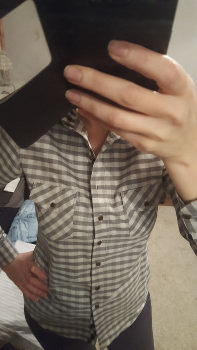 koszula Miss Alani r. M jasnoszara krata 100% bawełna kratka