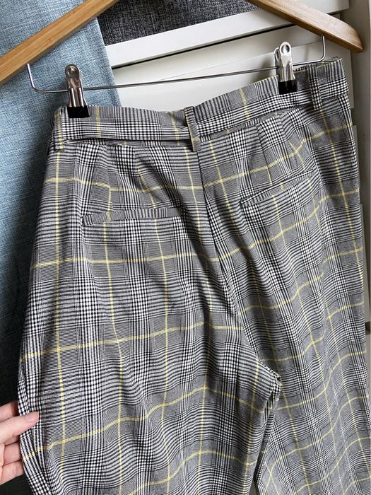 Spodnie kuloty kratka camaieu L wysoki stan pasek szerokie nogawki