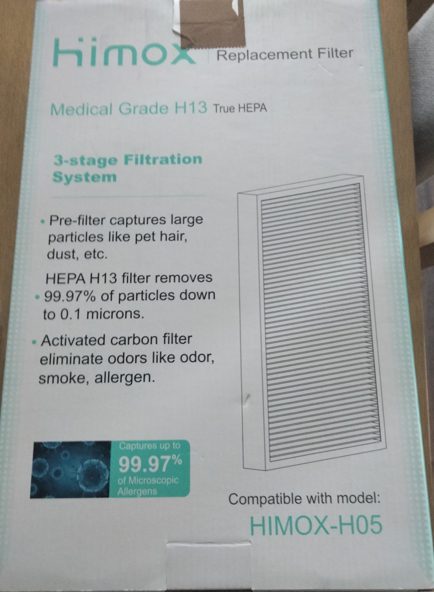 HIMOX Filtr zamienny do oczyszczacza powietrza HEPA H05