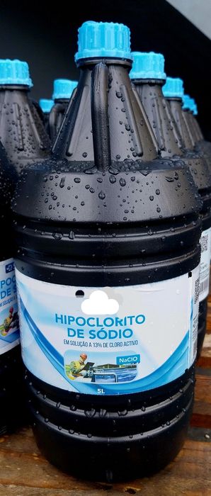 Garrafões 5L Hipoclorito de sòdio concentrado a 13%. Lixivia Negra