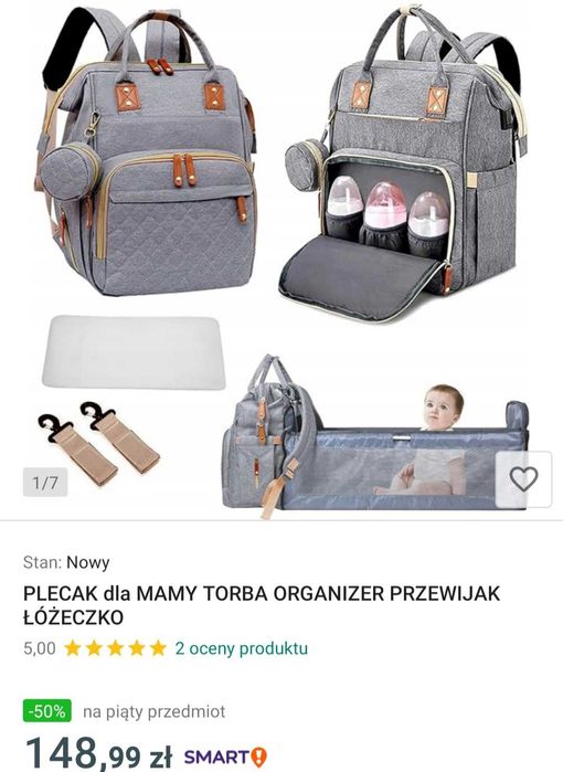 Plecak do wózka z przewijakiem