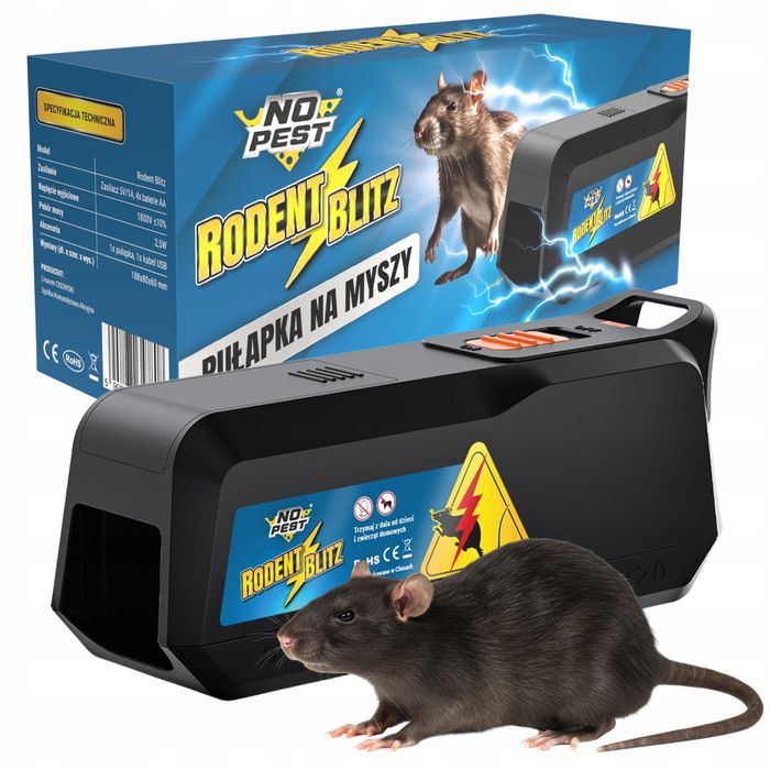Elektryczna pułapka na myszy, szczury No Pest® Rodent Blitz 1800V