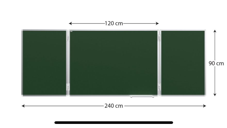 Tablica kredowa szkolna 240cm 120 + 2x60