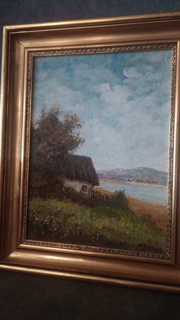 Piękny stary obraz malowany Okazja