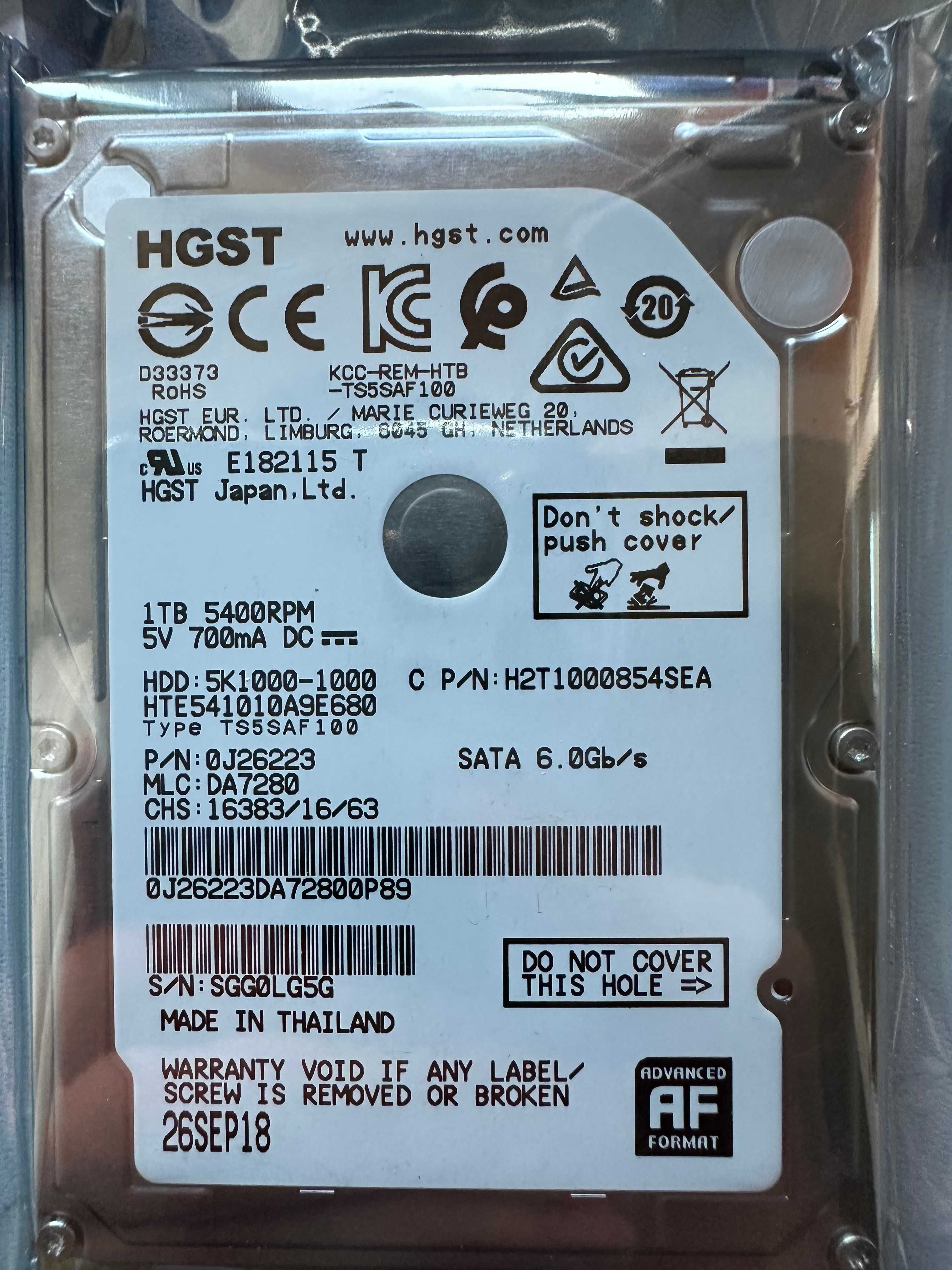 Жорсткий диск для ноутбука 2.5 HGST - 1000GB НОВіІ!!