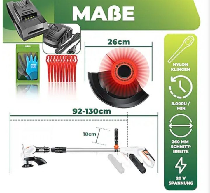 Bezprzewodowa podkaszarka do trawy MASKO
