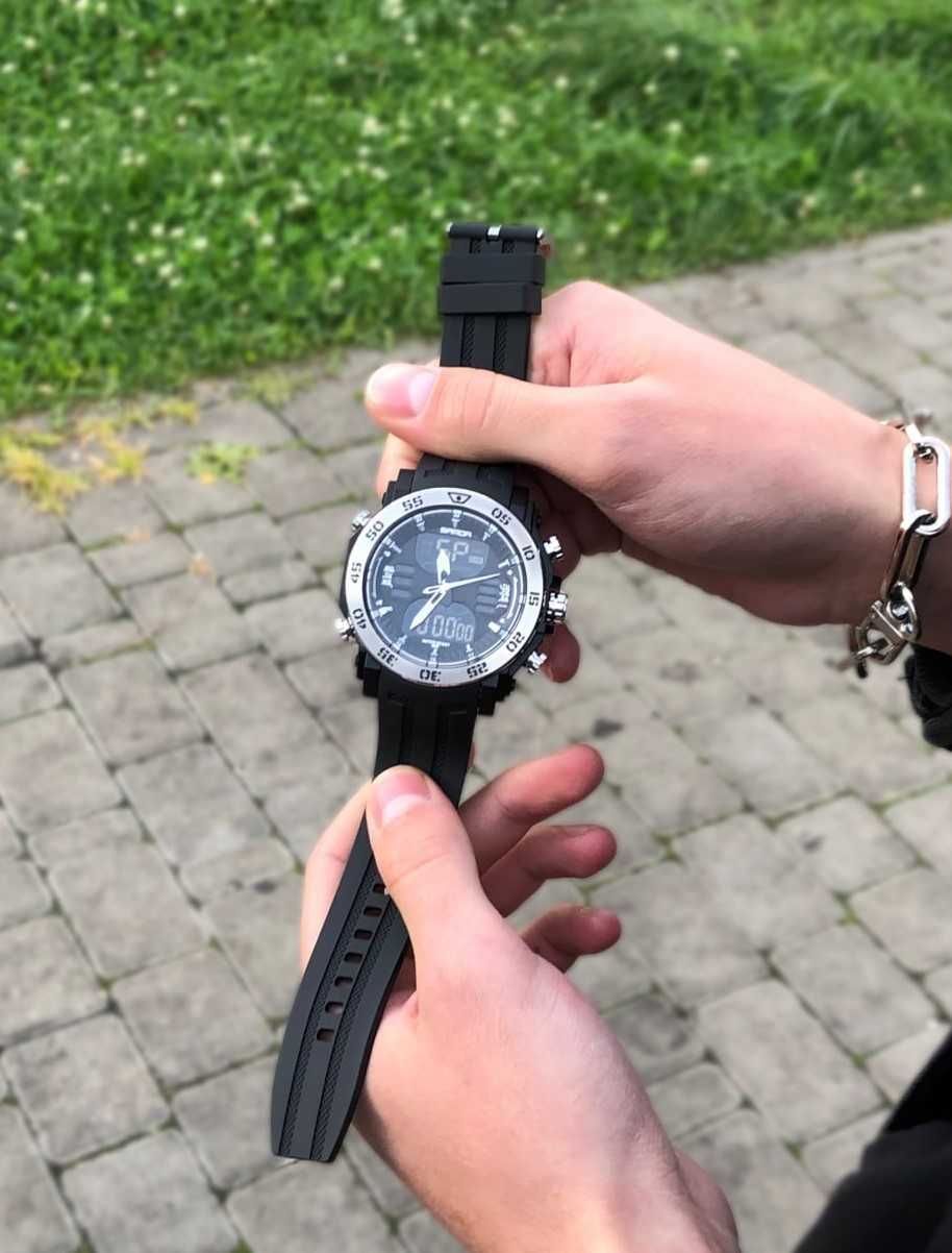 Годинник наручний чоловічий sanda black-silver