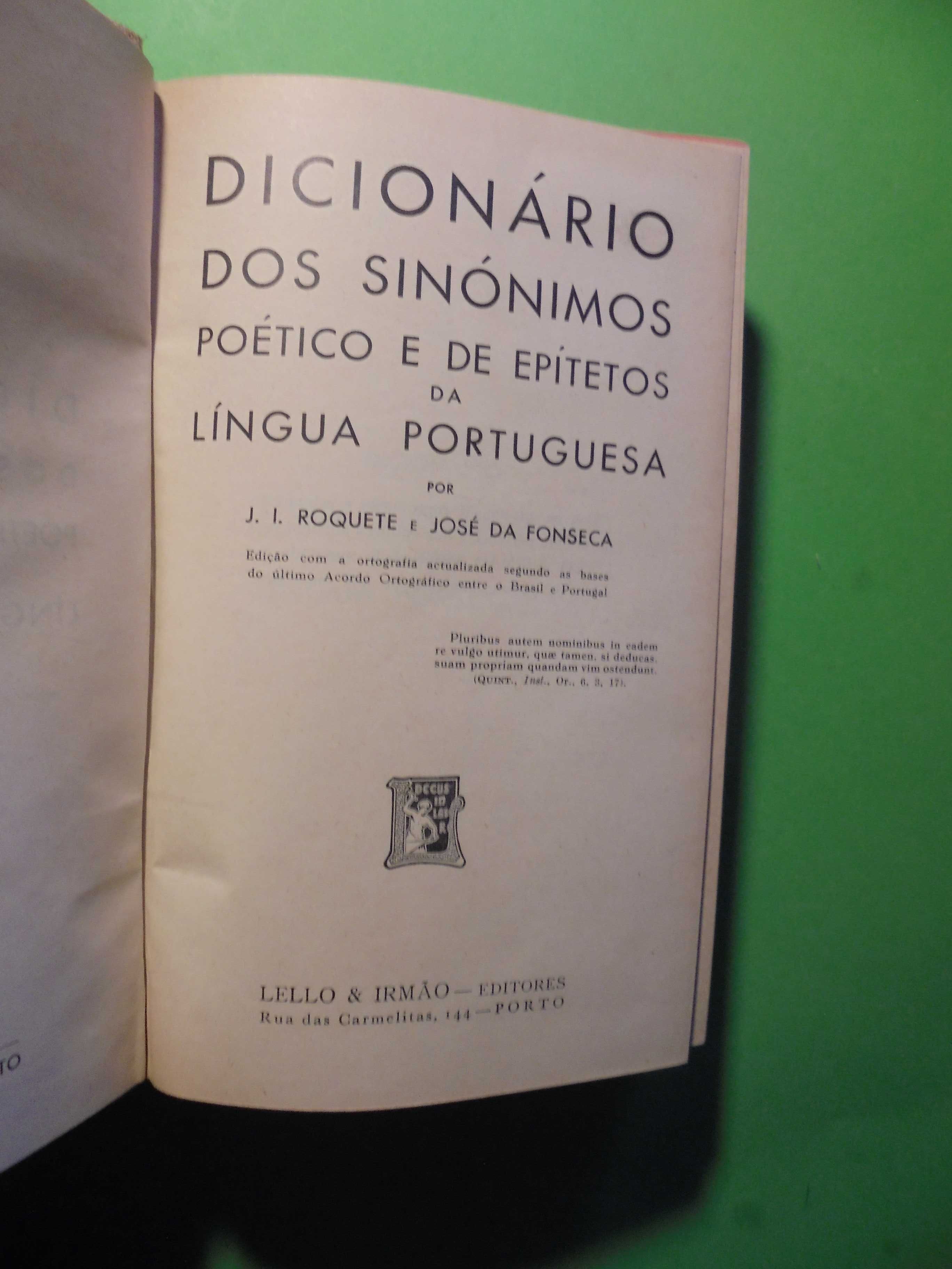 Roquete (J.L-José Fonseca);Dicionário dos Sinónimos Poético e