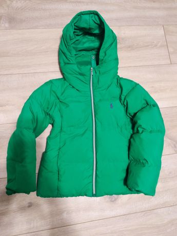 Красивая зелёная куртка пуховик Polo, 6-8 лет! 75% пух