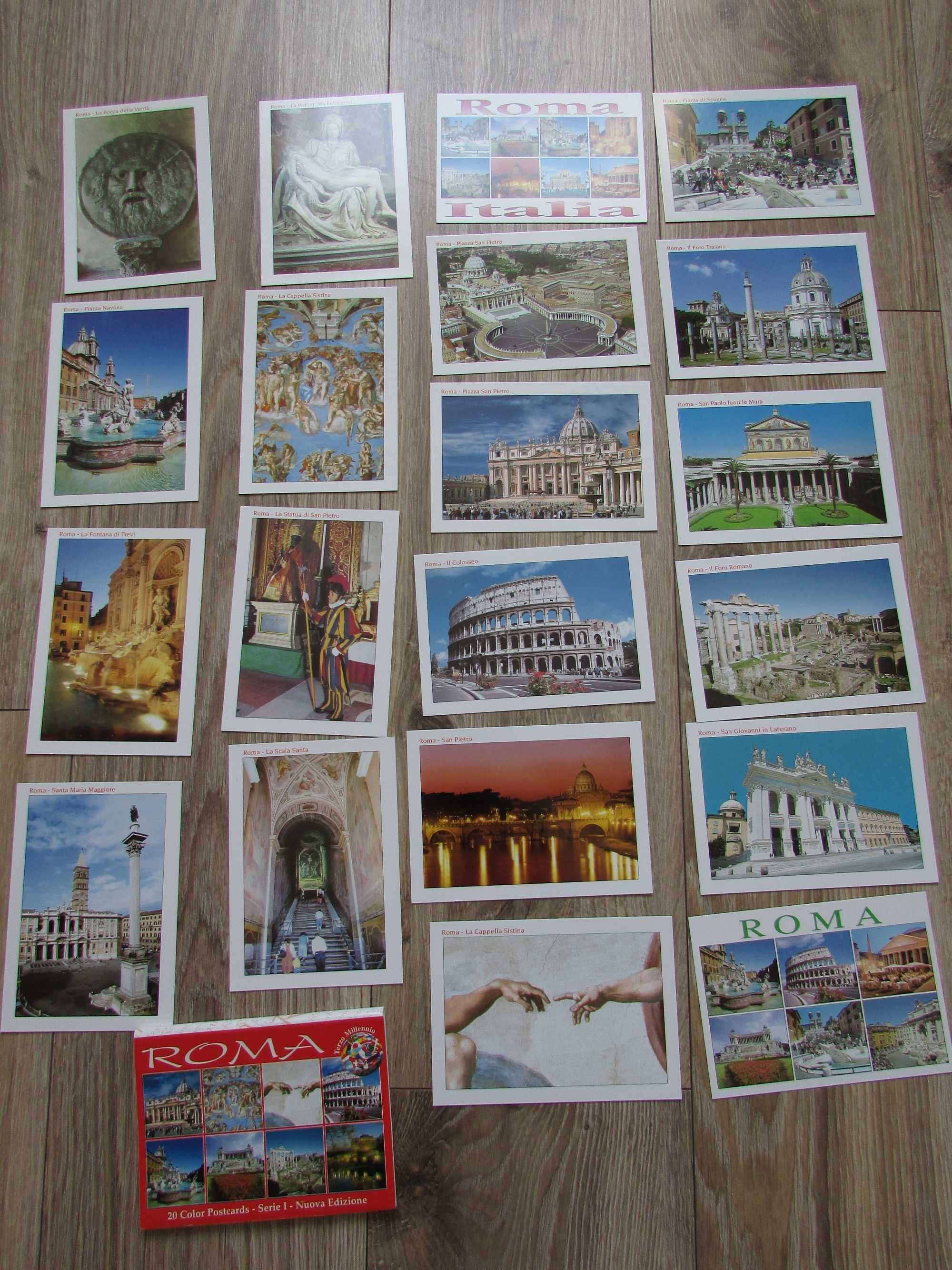 kartki pocztówki Rzym Roma album pocztówkowy 40szt