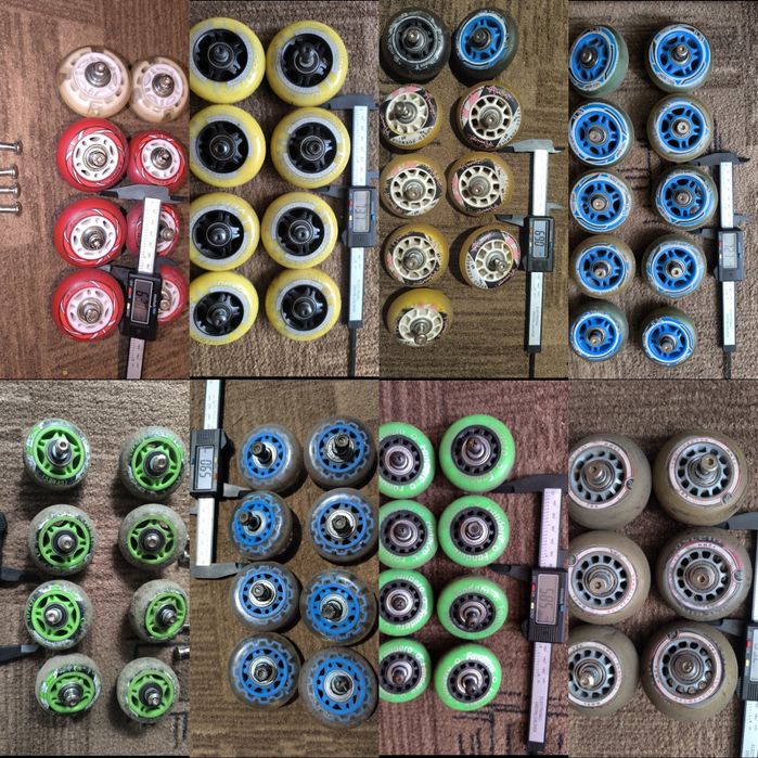 Колеса для чемоданів та сумок , роликів. Шир 18.5-24 мм діам 56-74 мм