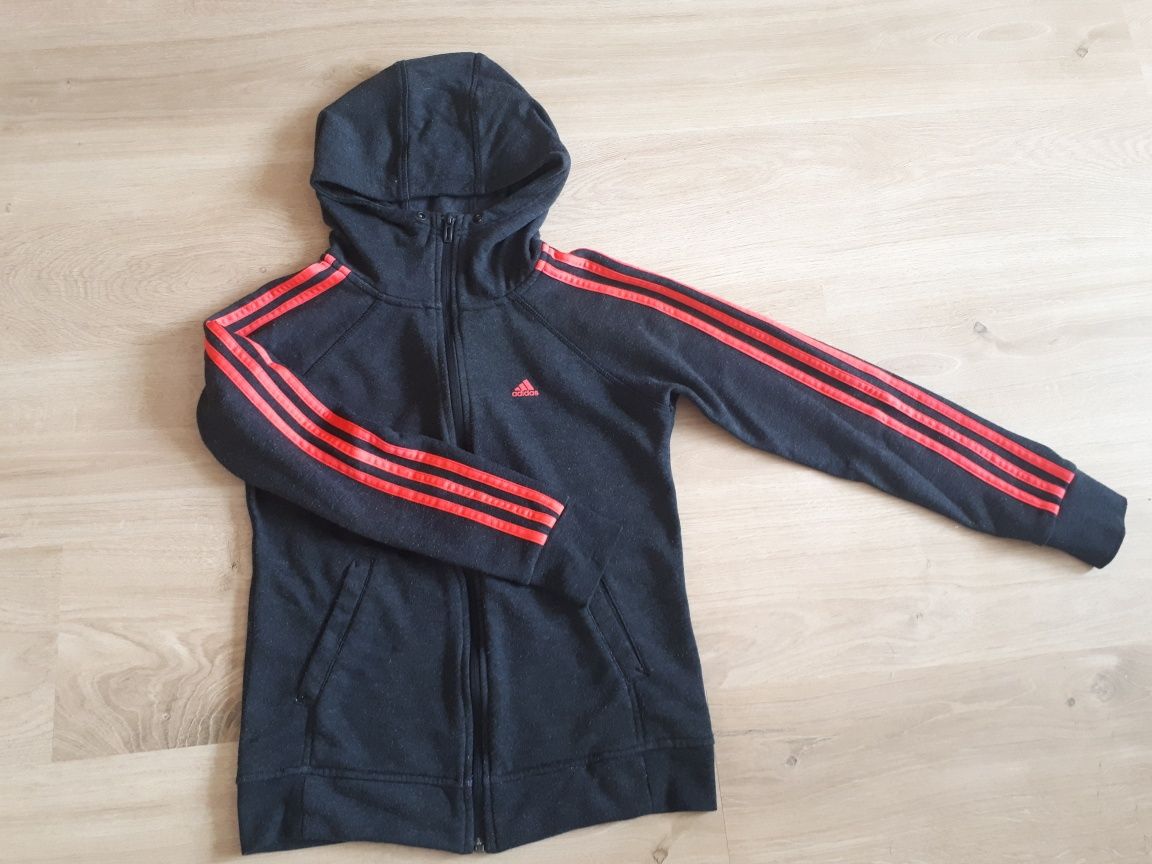 ADIDAS Sport Essentials szara rozpinana bluza z kapturem