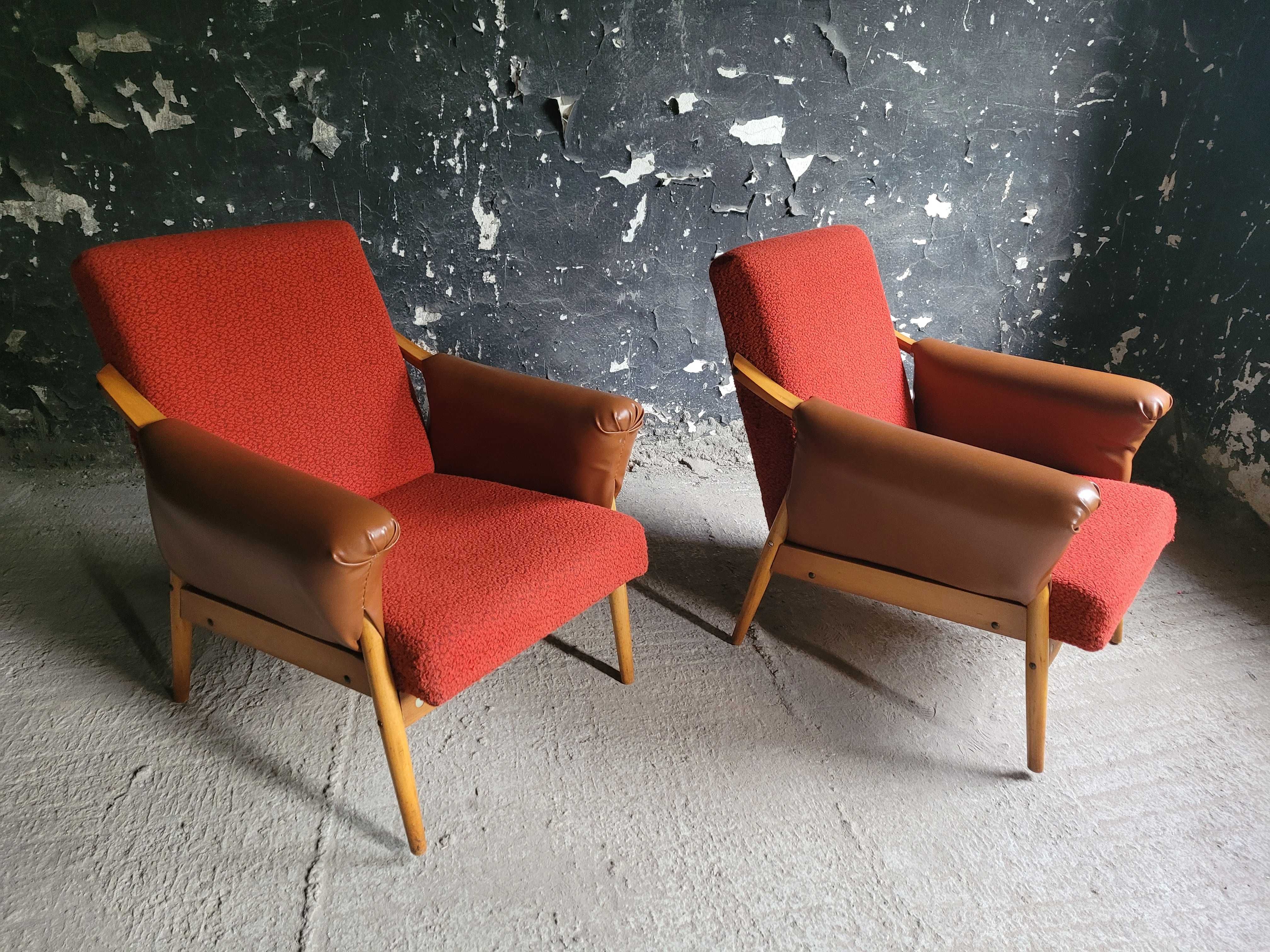 Fotele fotel Czechosłowacja vintage lata 60 prl retro