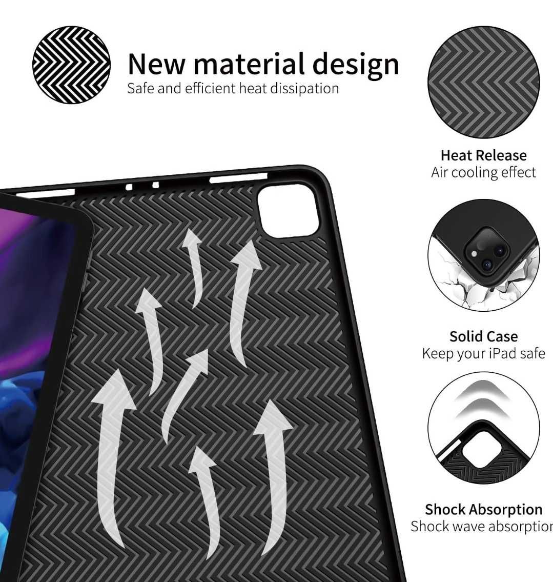 Etui z klapką i klawiaturą do iPad 11 pro ciemny grafit