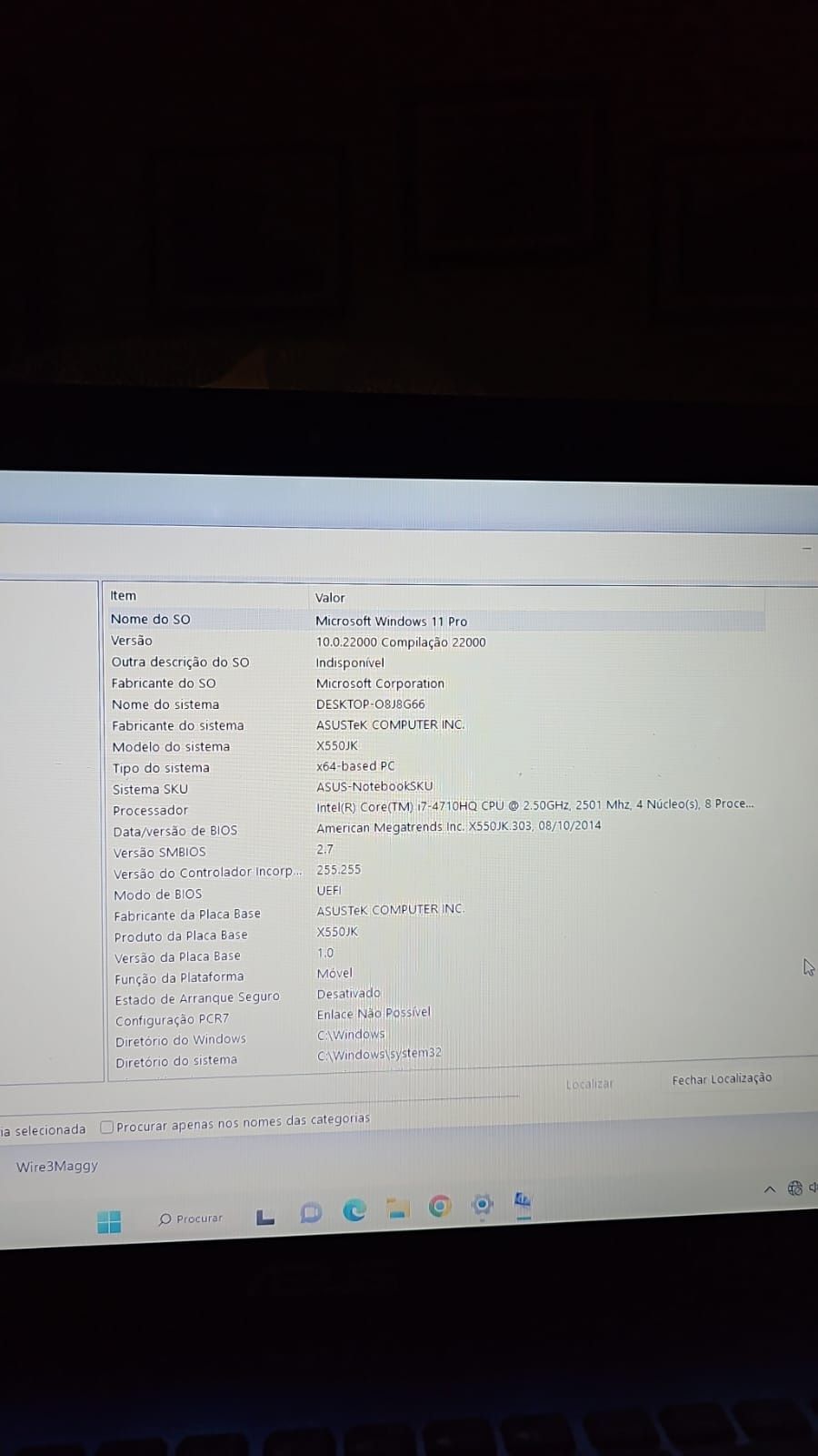 Notebook Asus X550JX