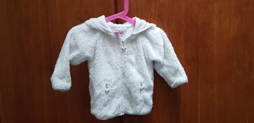 Bluza biała z uszami kotek 74