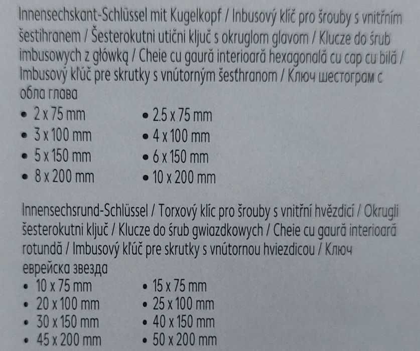 Klucze imbusowe z kulką i torx MyProject w walizce 16 szt.