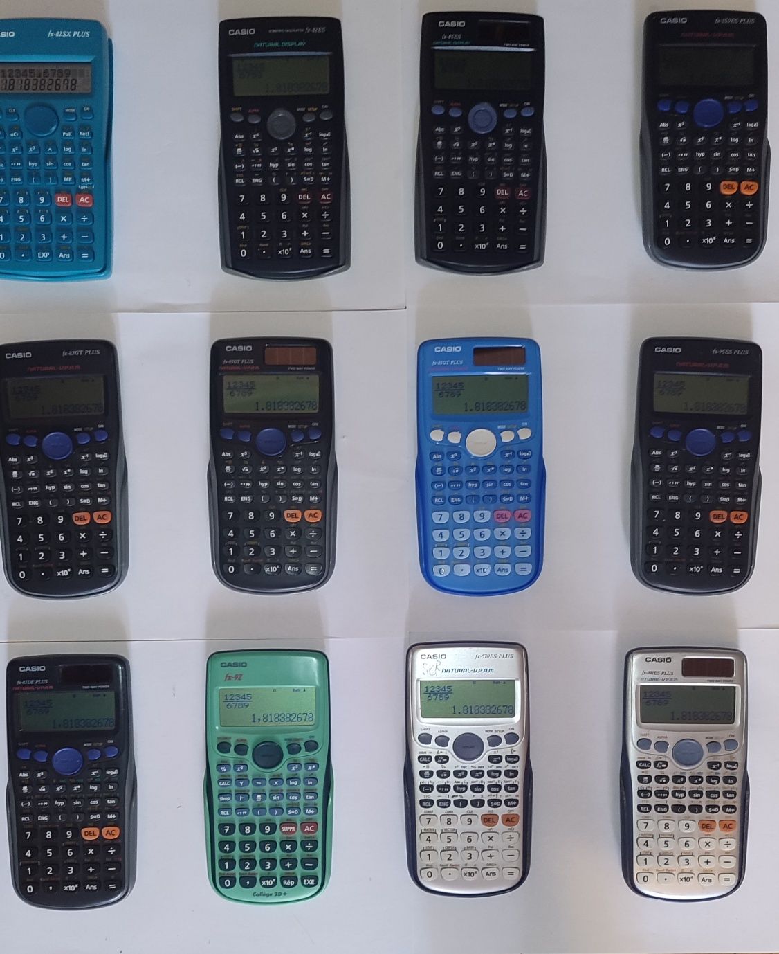 Калькулятори Casio fx 82, 83, 85, 991 es plus