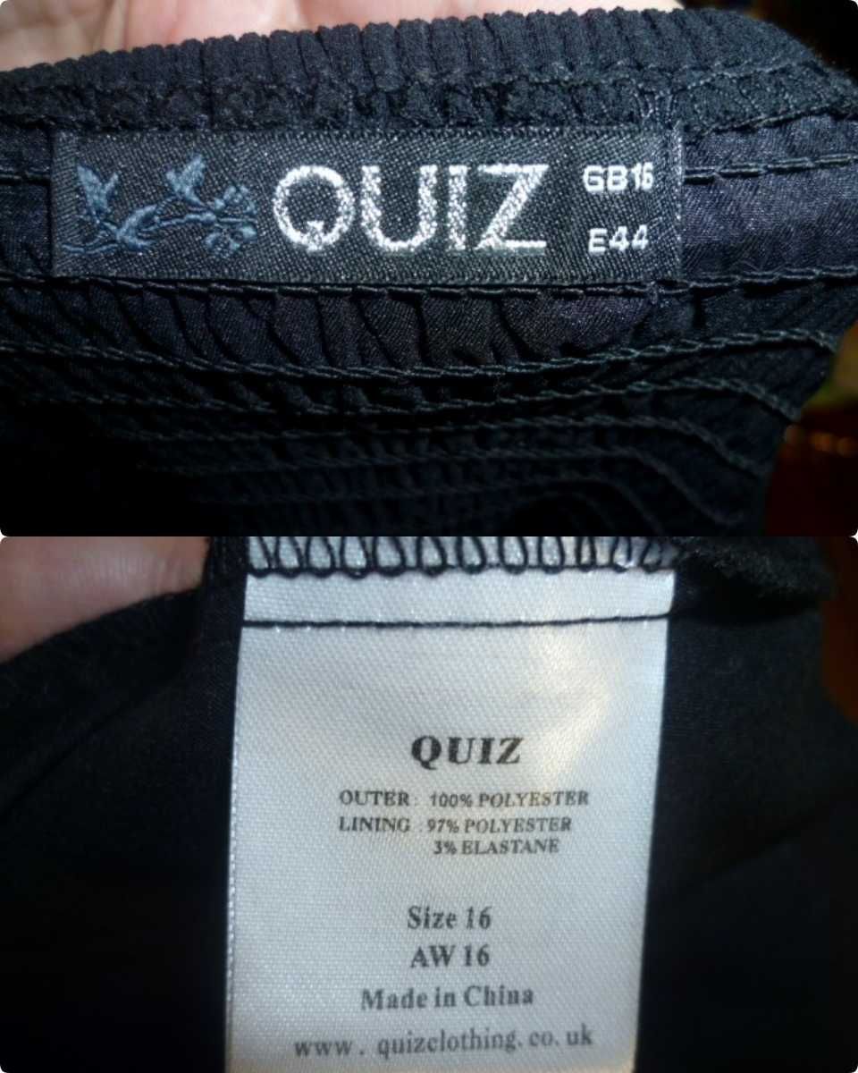 Нарядное платье Quiz р.16 длинное в пол черно-белое открытые плечи
