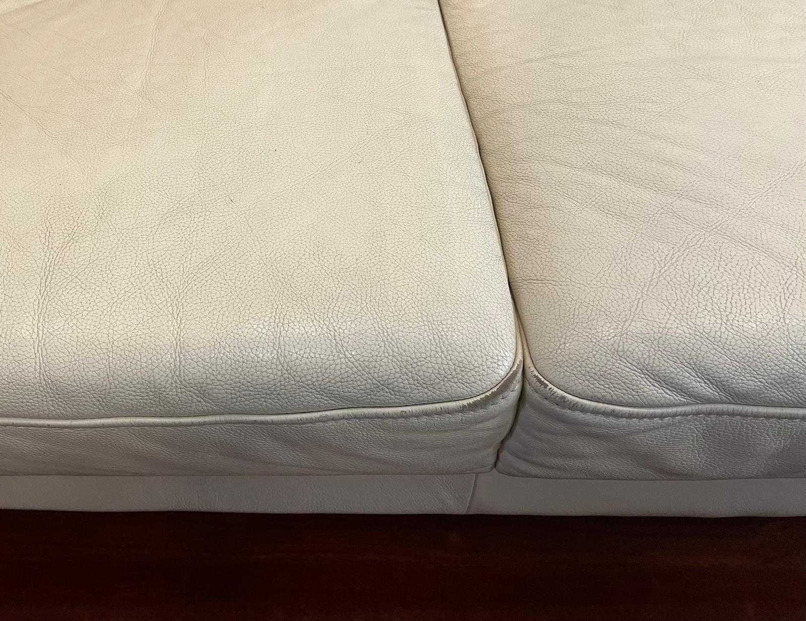 Zestaw mebli wypoczynkowych KLER Etiuda - 2 x kanapa, 2 x pufa, skóra