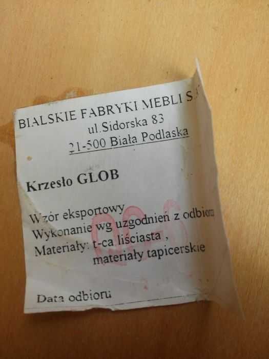 krzesło gięte z pełnego drewna prl