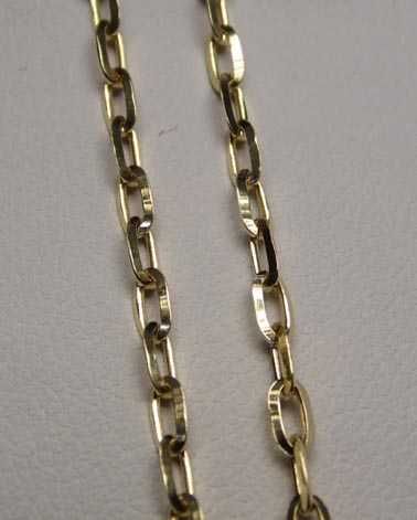 Złoty łańcuszek ankier diamentowane ogniwa 50 cm. 2,1 mm.