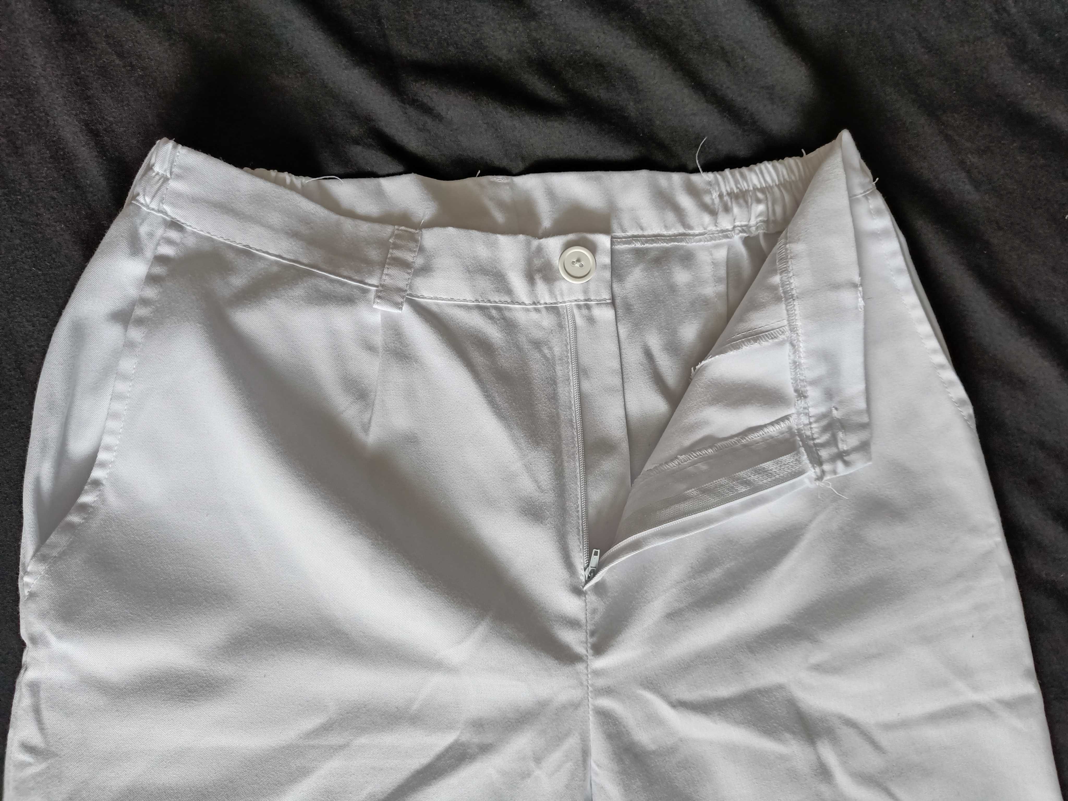 NOWE Białe spodnie męskie, medyczne rozmiar M  50  176cm