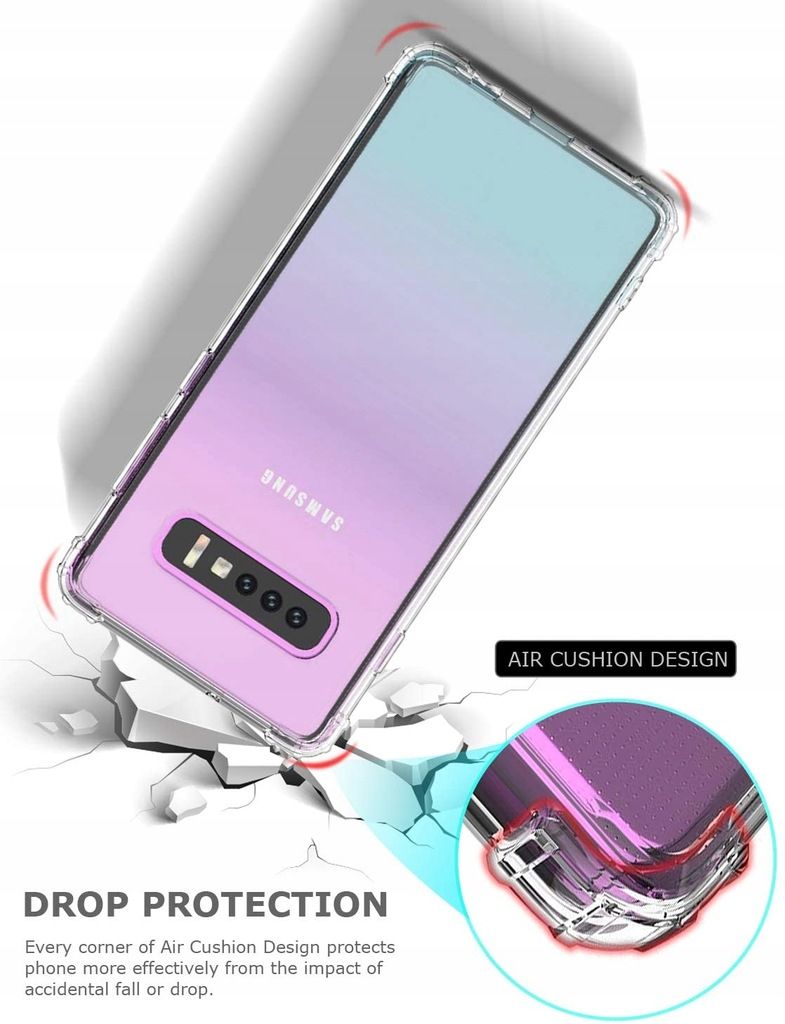 Etui Przezroczyste Do Samsung Galaxy S10+ Plus Ochrona Obiektywu