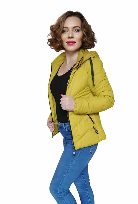 NOWA kurtka wiosenna damska kurtka PRZEJŚCIOWA MUSZTARDOWA ŻÓŁTA L 40