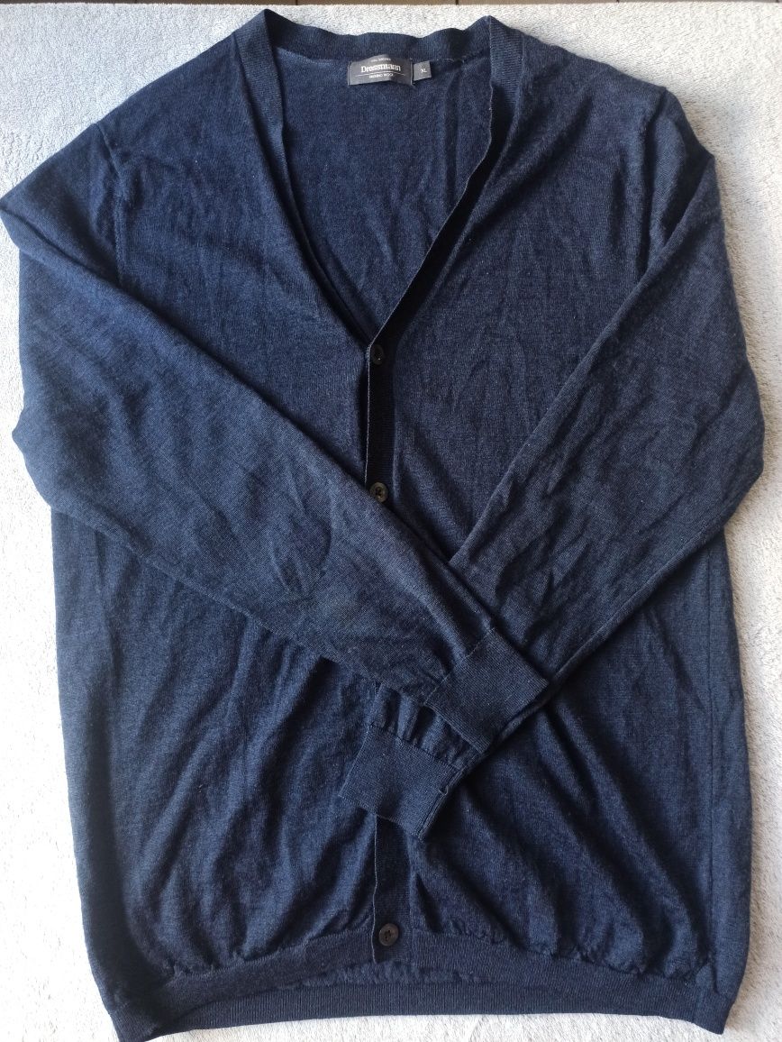 Sweter merino dressmann na guziki kardigan
